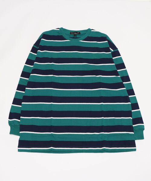 Beno（ビーノ）の「レトロボーダーTEE ロングスリーブTシャツ（Tシャツ/カットソー・メンズ・ホワイト×ネイビー/グリーン系その他/グリーン系その他2/ホワイト×グリーン/ブルー系その他/ブルー系その他2/ベージュ系その他/ネイビー系・L/LL/M）」の22枚目の写真