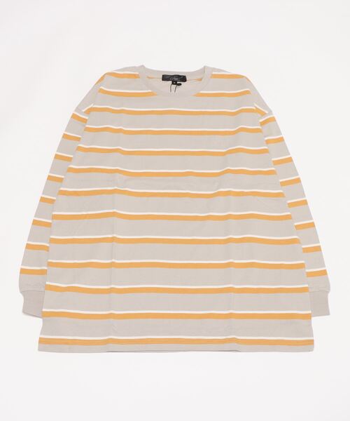 Beno（ビーノ）の「レトロボーダーTEE ロングスリーブTシャツ（Tシャツ/カットソー・メンズ・ホワイト×ネイビー/グリーン系その他/グリーン系その他2/ホワイト×グリーン/ブルー系その他/ブルー系その他2/ベージュ系その他/ネイビー系・L/LL/M）」の18枚目の写真