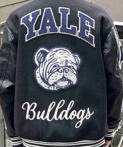 YALE Bulldogs スタジャン Yale University スタジャン Lサイズ ブラック - メルカリ