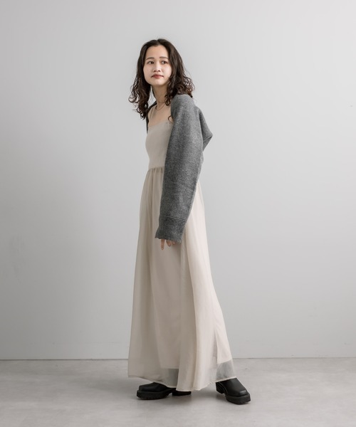 mystic(ミスティック)の「マルチWAYニットボレロ(カーディガン/ボレロ・レディース・ベージュ/ブラック/チャコールグレー・FREE)」の4枚目の写真