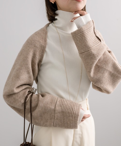 mystic(ミスティック)の「マルチWAYニットボレロ(カーディガン/ボレロ・レディース・ベージュ/ブラック/チャコールグレー・FREE)」の13枚目の写真