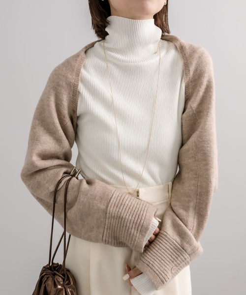 mystic(ミスティック)の「マルチWAYニットボレロ(カーディガン/ボレロ・レディース・ベージュ/ブラック/チャコールグレー・FREE)」の14枚目の写真