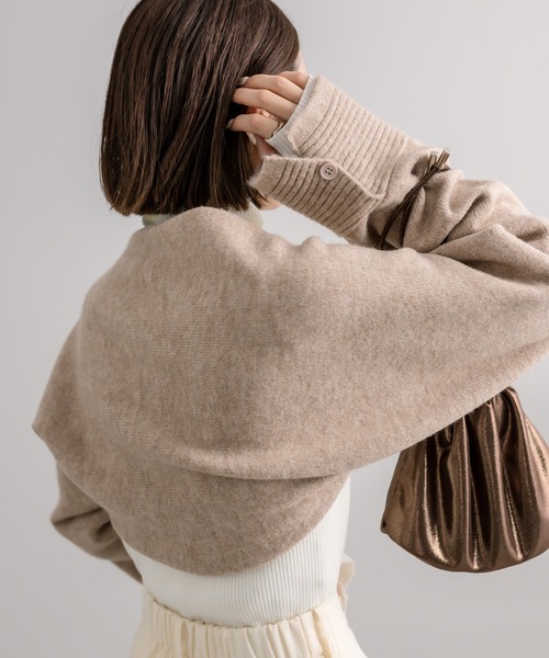 mystic(ミスティック)の「マルチWAYニットボレロ(カーディガン/ボレロ・レディース・ベージュ/ブラック/チャコールグレー・FREE)」の16枚目の写真