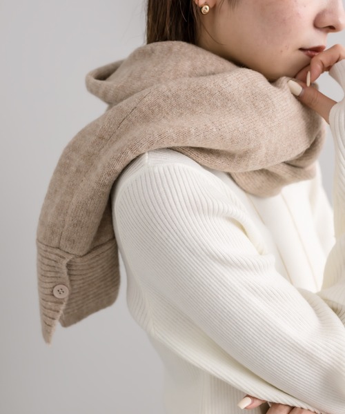 mystic(ミスティック)の「マルチWAYニットボレロ(カーディガン/ボレロ・レディース・ベージュ/ブラック/チャコールグレー・FREE)」の17枚目の写真