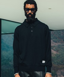 CRIMIE | MERINO WOOL KNIT LONG SLEEVE POLO(ニット/セーター)