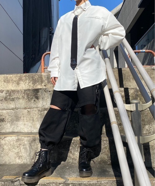 almo(アルモ)の「ミラーネクタイビッグシャツ(BQ)(シャツ/ブラウス・レディース・ブラック/ホワイト・MEDIUM)」の16枚目の写真