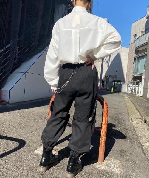 almo(アルモ)の「ミラーネクタイビッグシャツ(BQ)(シャツ/ブラウス・レディース・ブラック/ホワイト・MEDIUM)」の19枚目の写真