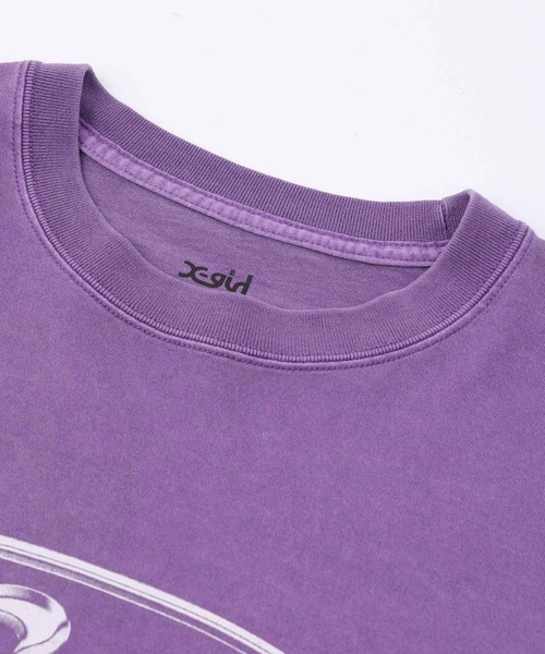 X-girl（エックスガール）の「METAL LOGO L/S TEE DRESS（ワンピース・レディース・チャコール/パープル/ピンク・M/S）」の6枚目の写真