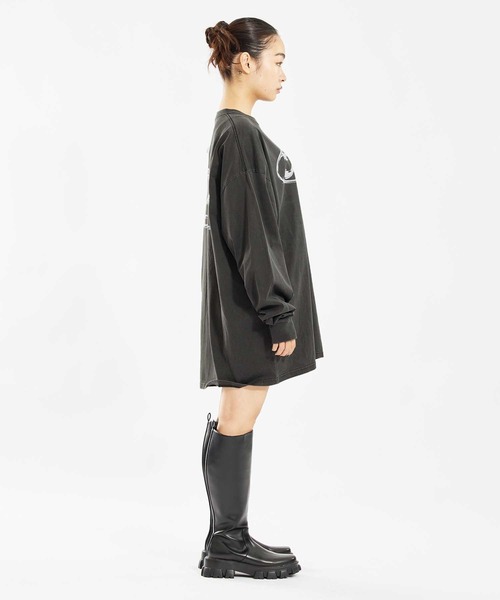 X-girl（エックスガール）の「METAL LOGO L/S TEE DRESS（ワンピース・レディース・チャコール/パープル/ピンク・M/S）」の13枚目の写真