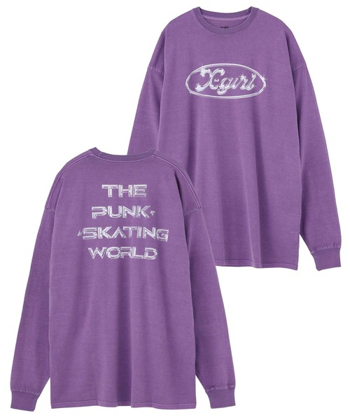 X-girl（エックスガール）の「METAL LOGO L/S TEE DRESS（ワンピース・レディース・チャコール/パープル/ピンク・M/S）」の20枚目の写真