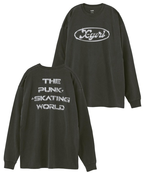 X-girl（エックスガール）の「METAL LOGO L/S TEE DRESS（ワンピース・レディース・チャコール/パープル/ピンク・M/S）」の21枚目の写真