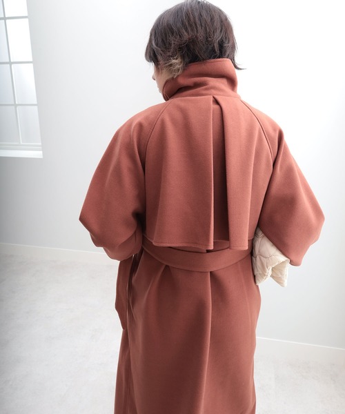 GeeRA（ジーラ）の「ステンカラーシングルロングコート（ステンカラーコート・レディース・アイボリー/ブラック/オレンジ・MEDIUM）」の18枚目の写真