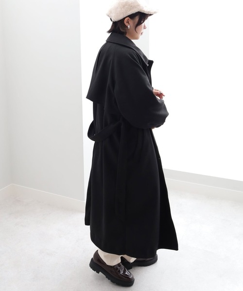 GeeRA（ジーラ）の「ステンカラーシングルロングコート（ステンカラーコート・レディース・アイボリー/ブラック/オレンジ・MEDIUM）」の17枚目の写真