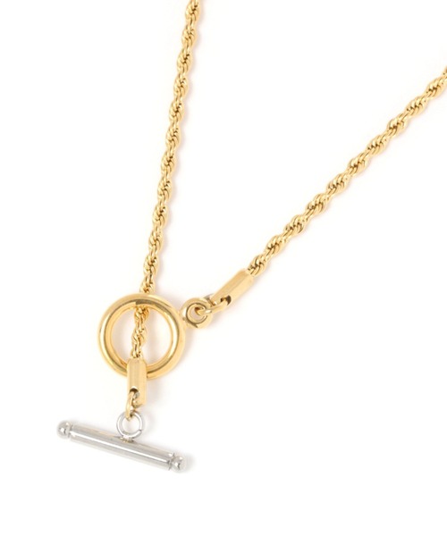 niko and...（ニコアンド）の「スクリューステンレスネックレス（ネックレス・メンズ・イエロー/グレー・FREE）」の2枚目の写真