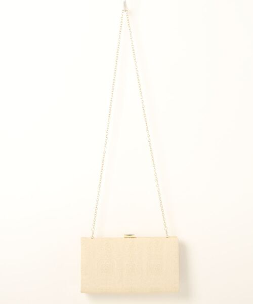 Cupid Heart(キューピッドハート)の「【Cupid Heart】結婚式バッグ 幾何学ラメレース×オーガンジークラッチバッグ(クラッチバッグ・レディース・ブラック/ベージュ・MEDIUM)」の12枚目の写真