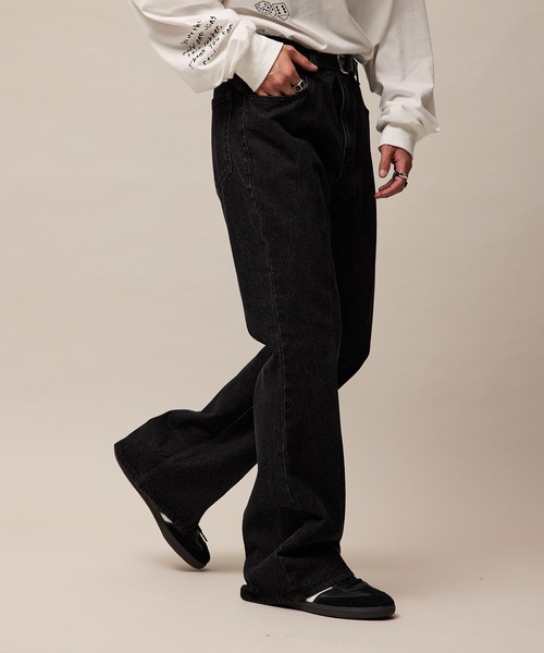 re_k by JUNRED（レクバイジュンレッド）の「re_k by JUNRED / リラックスフレアデニムパンツ（デニムパンツ・メンズ・ネイビー/サックスブルー/ブラック・S/M/L）」の5枚目の写真