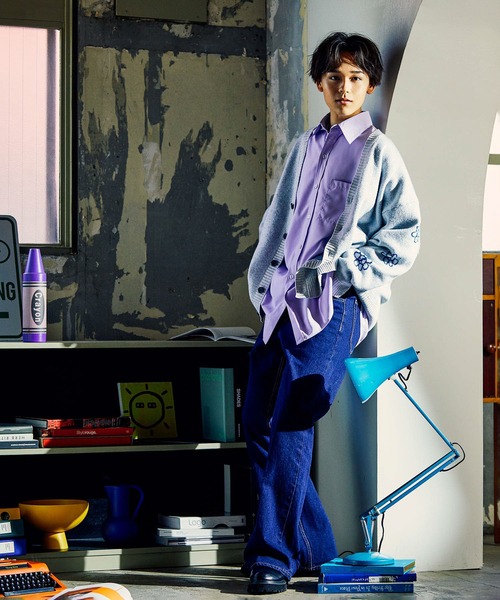 re_k by JUNRED（レクバイジュンレッド）の「re_k by JUNRED / リラックスフレアデニムパンツ（デニムパンツ・メンズ・ネイビー/サックスブルー/ブラック・S/M/L）」の9枚目の写真