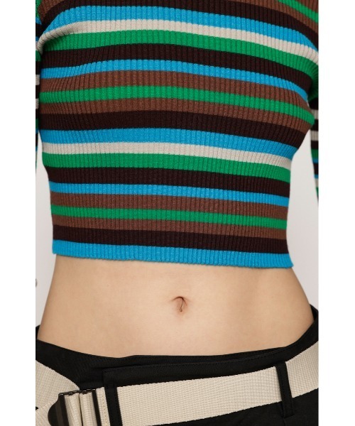 SLY（スライ）の「MULTI BORDER KNIT TOPS マルチボーダー
