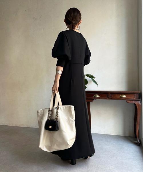 DouDou（ドゥドゥ）の「ドルマン切替カットワンピース（ワンピース・レディース・ブラック/ベージュ/アイボリー・FREE）」の21枚目の写真