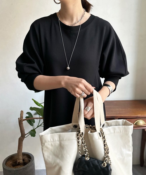 DouDou（ドゥドゥ）の「ドルマン切替カットワンピース（ワンピース・レディース・ブラック/ベージュ/アイボリー・FREE）」の22枚目の写真