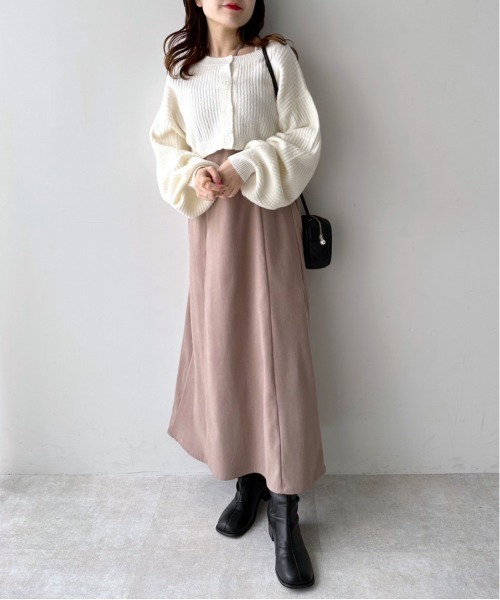 OLIVE des OLIVE(オリーブデオリーブ)の「カーディガン×キャミワンピースセット(ワンピース・レディース・ライトブラウン/ブルー/ブラック・FREE)」の3枚目の写真