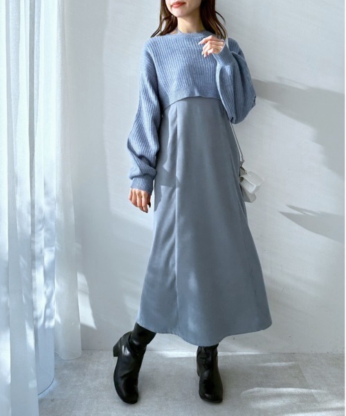 OLIVE des OLIVE(オリーブデオリーブ)の「カーディガン×キャミワンピースセット(ワンピース・レディース・ライトブラウン/ブルー/ブラック・FREE)」の6枚目の写真