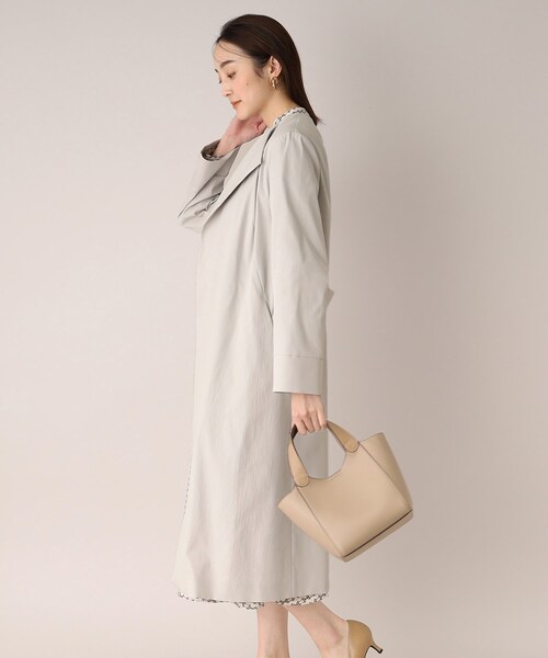 UNTITLED（アンタイトル）の「◆【コートアップ可能】エアタスラン ノーカラーコート（ノーカラーコート・レディース・グレー系/ネイビー/ライトベージュ・00/01/02/03/04/42/44/46/48/50）」の17枚目の写真