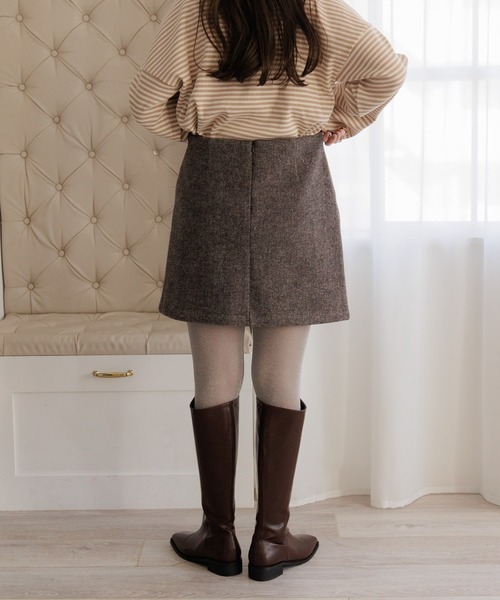 flower（フラワー）の「ラテミニスカート（スカート・レディース・ブラウン/アッシュグレー・FREE）」の21枚目の写真