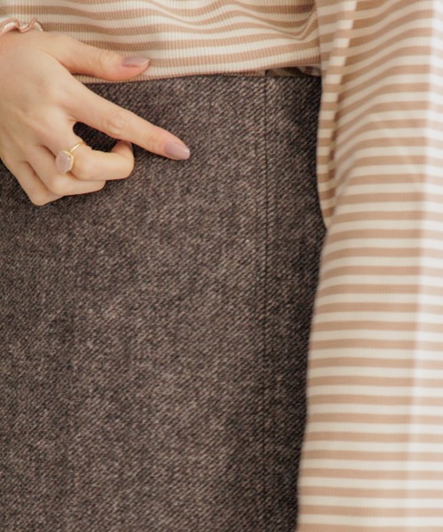 flower（フラワー）の「ラテミニスカート（スカート・レディース・ブラウン/アッシュグレー・FREE）」の3枚目の写真