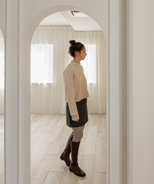 flower（フラワー）の「ラテミニスカート（スカート・レディース・ブラウン/アッシュグレー・FREE）」の12枚目の写真