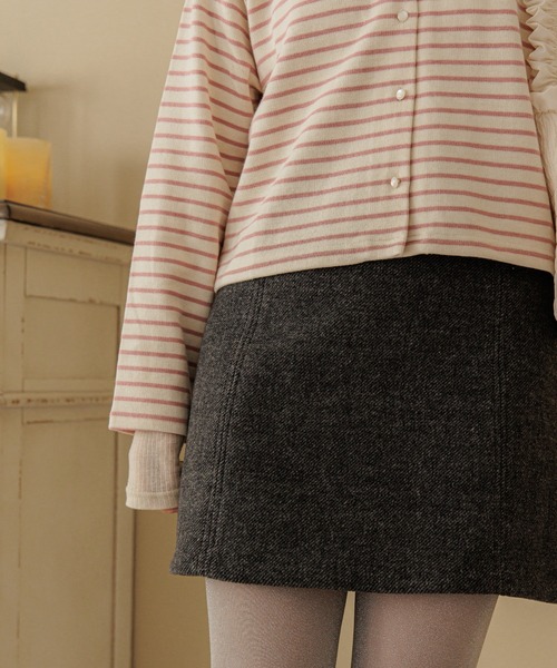 flower（フラワー）の「ラテミニスカート（スカート・レディース・ブラウン/アッシュグレー・FREE）」の6枚目の写真