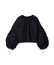 【emmi atelier】ナイロンギャザークロップドブラウス