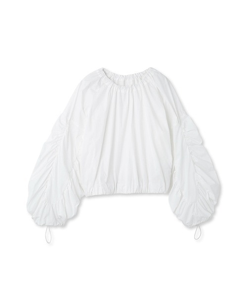 emmi(エミ)の「【emmi atelier】ナイロンギャザークロップドブラウス(シャツ/ブラウス・レディース・ブラック/ピンク/ホワイト・FREE)」の20枚目の写真