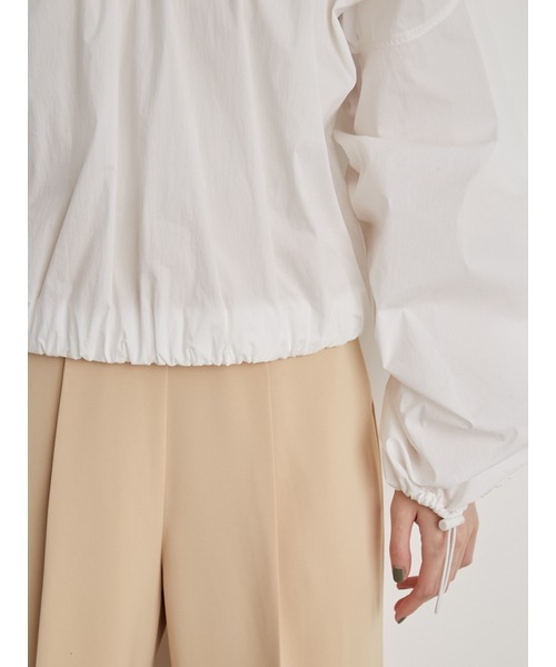 emmi(エミ)の「【emmi atelier】ナイロンギャザークロップドブラウス(シャツ/ブラウス・レディース・ブラック/ピンク/ホワイト・FREE)」の14枚目の写真