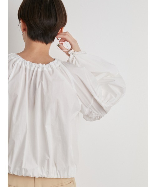 emmi(エミ)の「【emmi atelier】ナイロンギャザークロップドブラウス(シャツ/ブラウス・レディース・ブラック/ピンク/ホワイト・FREE)」の16枚目の写真
