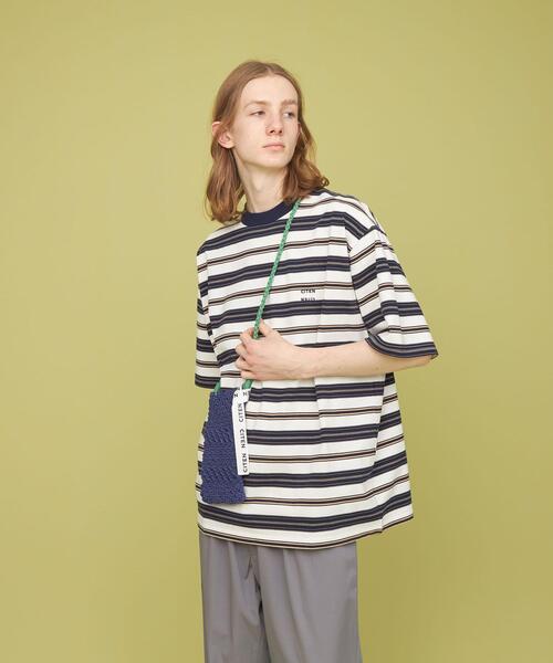 CITEN（シテン）の「＜CITEN＞ランダムボーダー Tシャツ（Tシャツ/カットソー・メンズ・ライトブルー/ネイビー・FREE）」の7枚目の写真