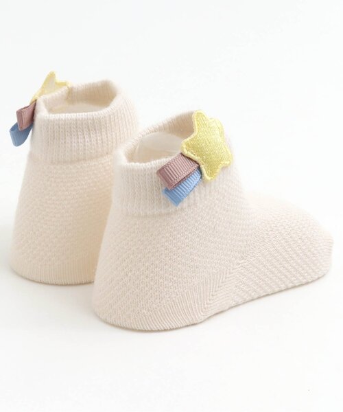 apres les cours（アプレレクール）の「星モチーフベビーソックス（ベビーシューズ/ベビーソックス・キッズ・ネイビー/アイボリー・9/12）」の9枚目の写真