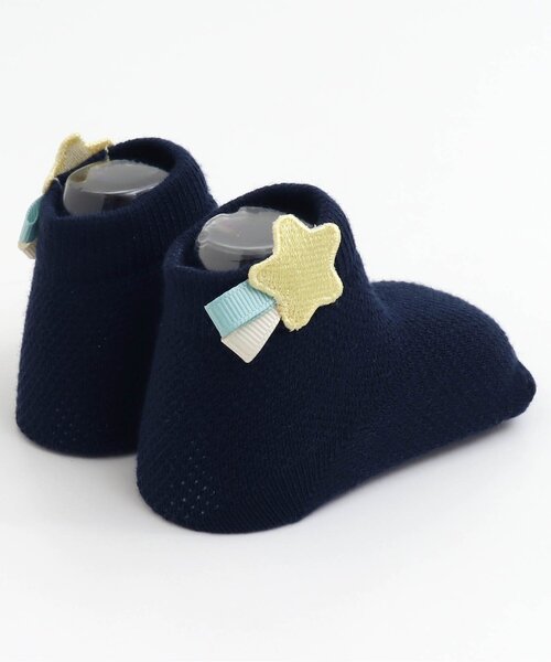 apres les cours（アプレレクール）の「星モチーフベビーソックス（ベビーシューズ/ベビーソックス・キッズ・ネイビー/アイボリー・9/12）」の10枚目の写真