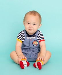 ボーダー オーバーオール風 ショートオール