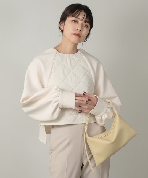 Amiur(エミレ)の「rectangle one handle bag(ハンドバッグ・レディース・アイボリー/イエロー系/ブラック・FREE)」の8枚目の写真