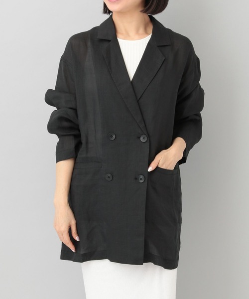 A part by（アパートバイ）の「ラミーユルジャケット（テーラードジャケット・レディース・ブラック/ライトベージュ・FREE）」の9枚目の写真