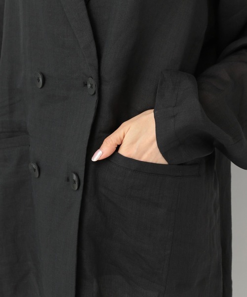 A part by（アパートバイ）の「ラミーユルジャケット（テーラードジャケット・レディース・ブラック/ライトベージュ・FREE）」の14枚目の写真