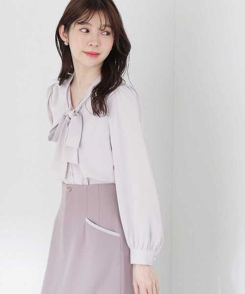 PROPORTION BODY DRESSING（プロポーションボディドレッシング）の「２ＷＡＹリボンブラウス / 1213110310（シャツ/ブラウス・レディース・グレー/ライトグリーン/ホワイト系その他・MEDIUM/SMALL）」の3枚目の写真