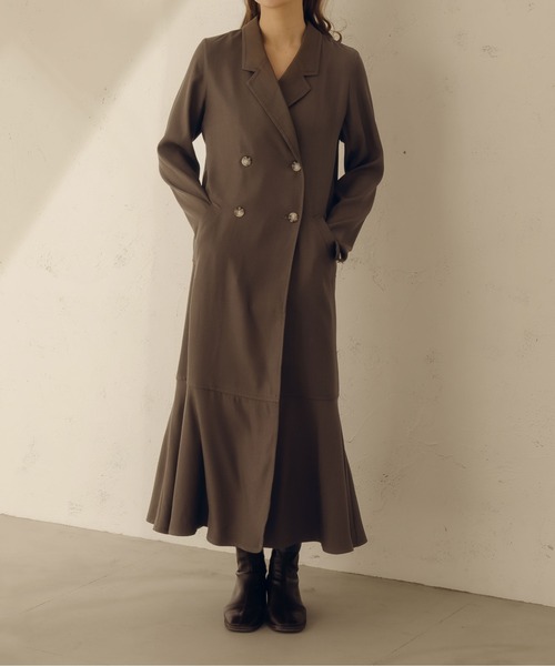 fupel（フぺル）の「マーメイドダブルコート（チェスターコート・レディース・グレイッシュベージュ/ブラウン系その他・FREE）」の18枚目の写真