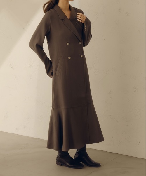 fupel（フぺル）の「マーメイドダブルコート（チェスターコート・レディース・グレイッシュベージュ/ブラウン系その他・FREE）」の10枚目の写真