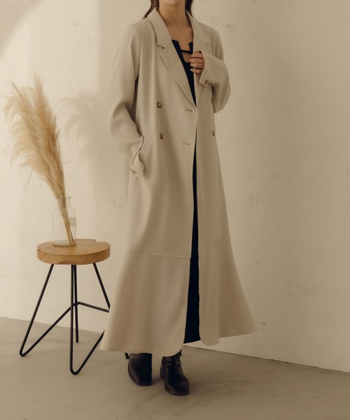 fupel（フぺル）の「マーメイドダブルコート（チェスターコート・レディース・グレイッシュベージュ/ブラウン系その他・FREE）」の13枚目の写真