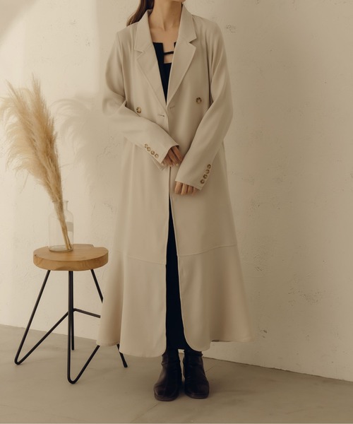 fupel（フぺル）の「マーメイドダブルコート（チェスターコート・レディース・グレイッシュベージュ/ブラウン系その他・FREE）」の21枚目の写真