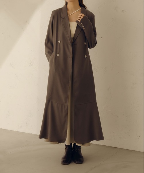 fupel（フぺル）の「マーメイドダブルコート（チェスターコート・レディース・グレイッシュベージュ/ブラウン系その他・FREE）」の19枚目の写真