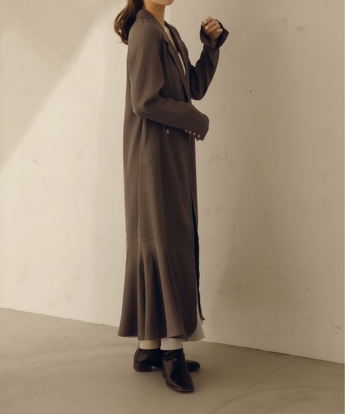 fupel（フぺル）の「マーメイドダブルコート（チェスターコート・レディース・グレイッシュベージュ/ブラウン系その他・FREE）」の8枚目の写真