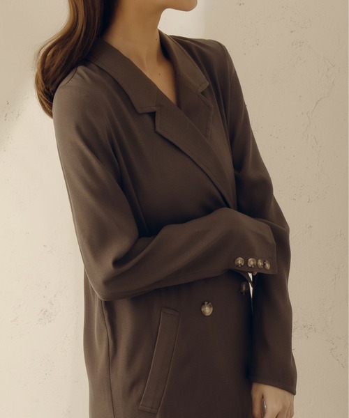 fupel（フぺル）の「マーメイドダブルコート（チェスターコート・レディース・グレイッシュベージュ/ブラウン系その他・FREE）」の14枚目の写真